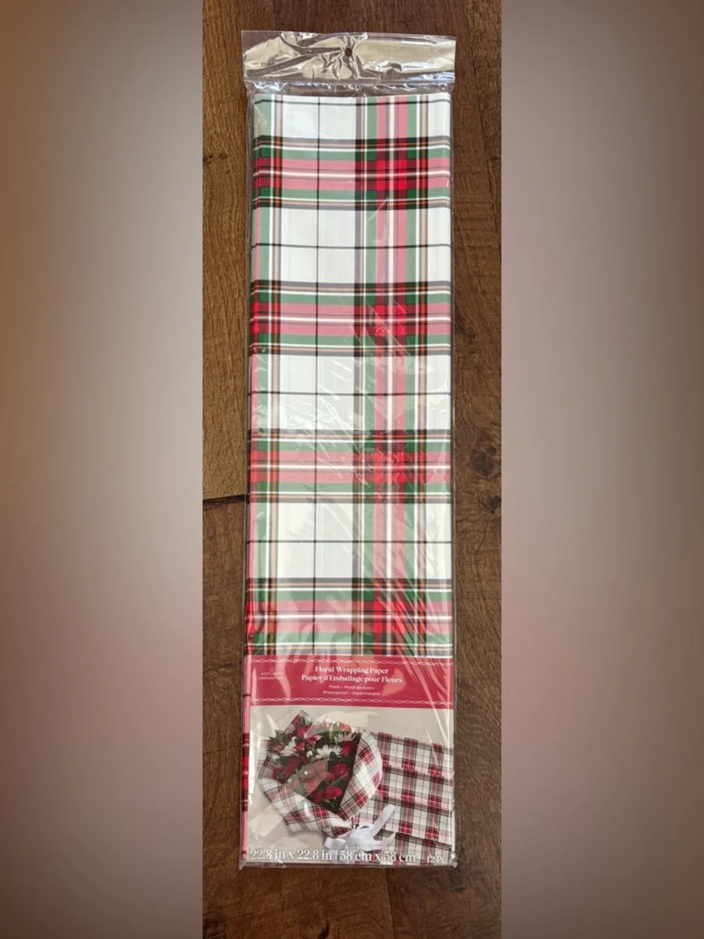 floral wrapping paper-3 sets NWT NEW plaid Christmas 36 sheets